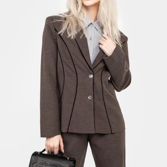 Disturbia - Cointrelle Herringbone Piped Blazer - 6 - Picture 5 of 7